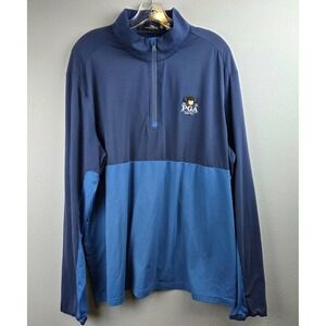 RLX Ralph Lauren 2023 PGA Championship Oak Hill Quarter Zip Pullover Blue Men XL